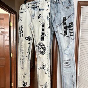 Two Men's NWT Ninth Hall Skinny Zumiez Jeans Size 32